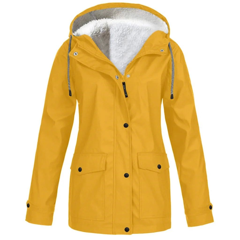 Layla | Women's Windbreaker Waterproof Windproof Fleece Lined Jacket with Hood