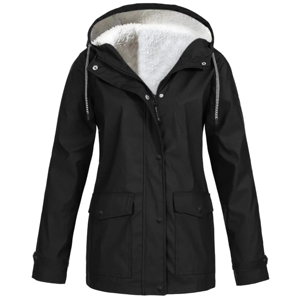 Layla | Women's Windbreaker Waterproof Windproof Fleece Lined Jacket with Hood