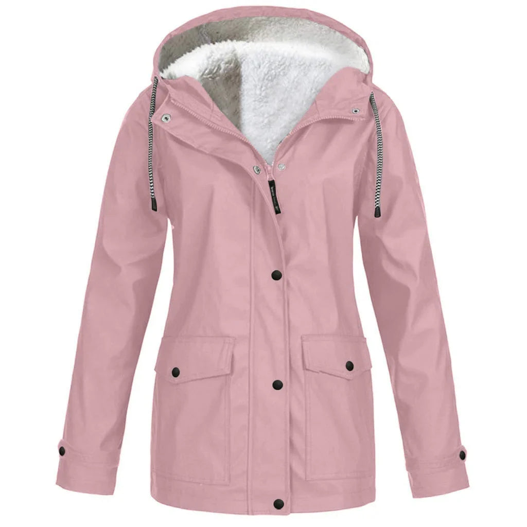 Layla | Women's Windbreaker Waterproof Windproof Fleece Lined Jacket with Hood