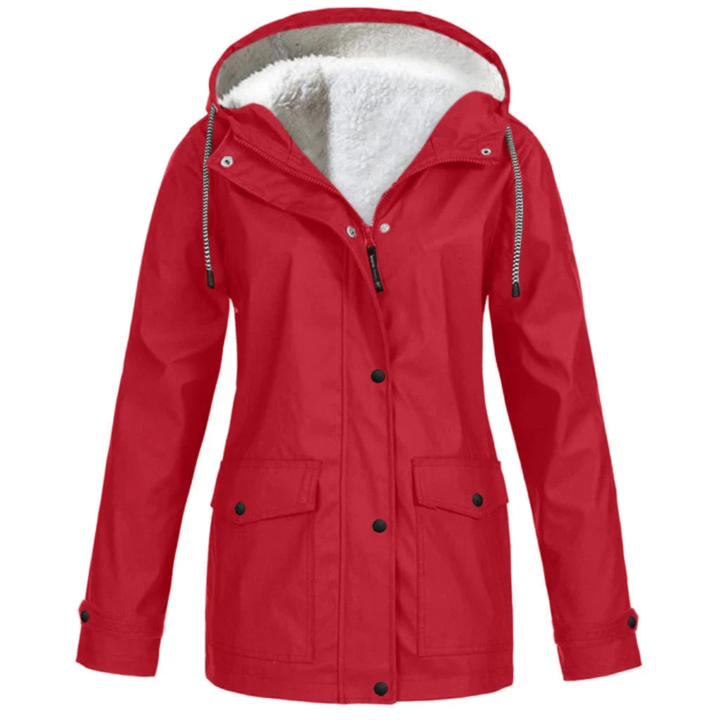 Layla | Women's Windbreaker Waterproof Windproof Fleece Lined Jacket with Hood