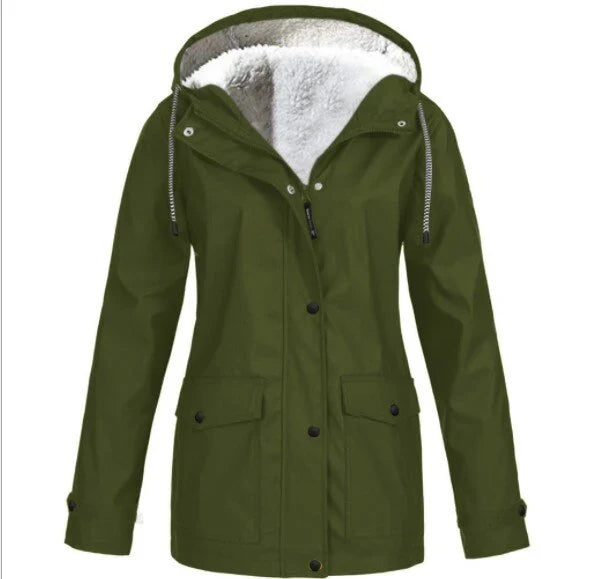 Layla | Women's Windbreaker Waterproof Windproof Fleece Lined Jacket with Hood