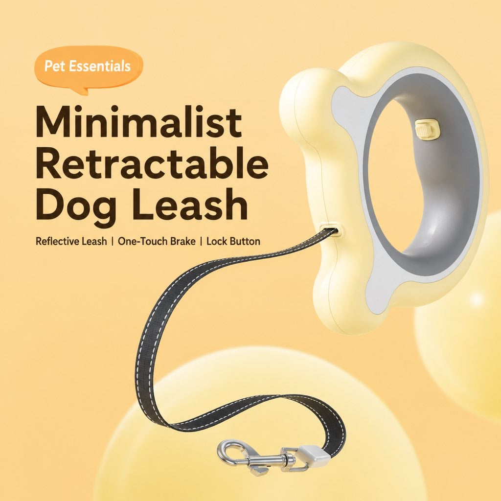 Retractable Dog Leash for Night Walks & Daily Walks - Optional LED Light, 16ft Reflective Tape & One-Touch Brake for Better Visibility and Control