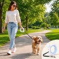 Retractable Dog Leash for Night Walks & Daily Walks - Optional LED Light, 16ft Reflective Tape & One-Touch Brake for Better Visibility and Control