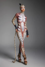 Leopard Print Jumpsuit with Face Mask