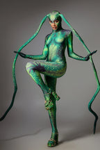 Lizard Print Jumpsuit with Headpiece