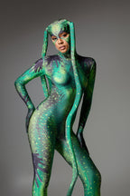 Lizard Print Jumpsuit with Headpiece