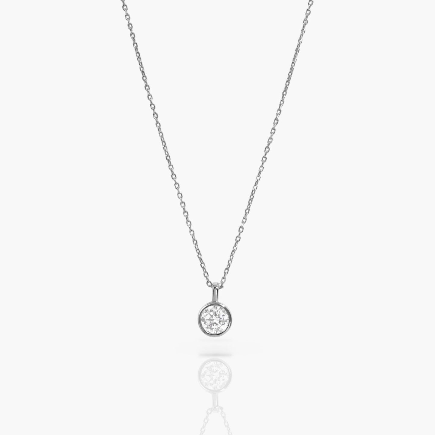 Dainty Round Bezel Pendant Necklace