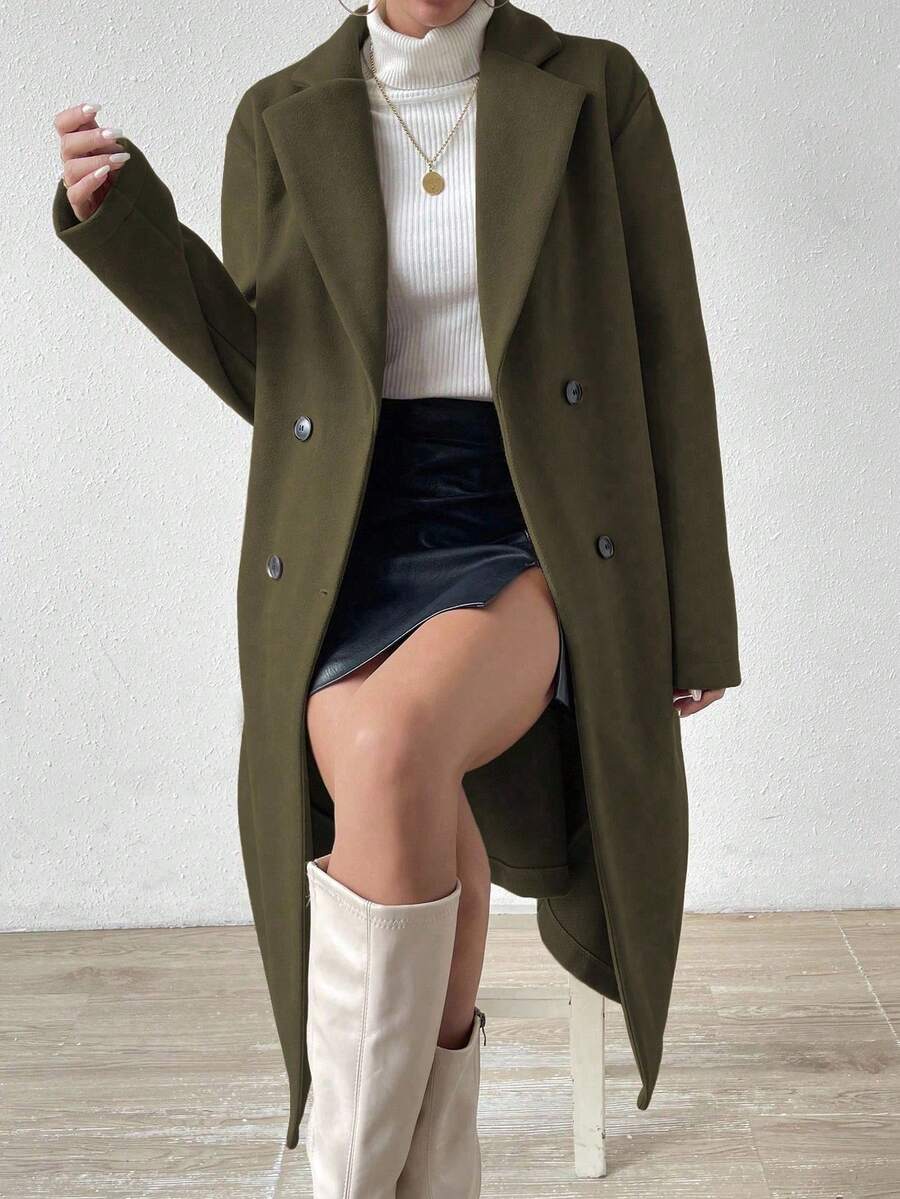 Long Double-Breasted Overcoat