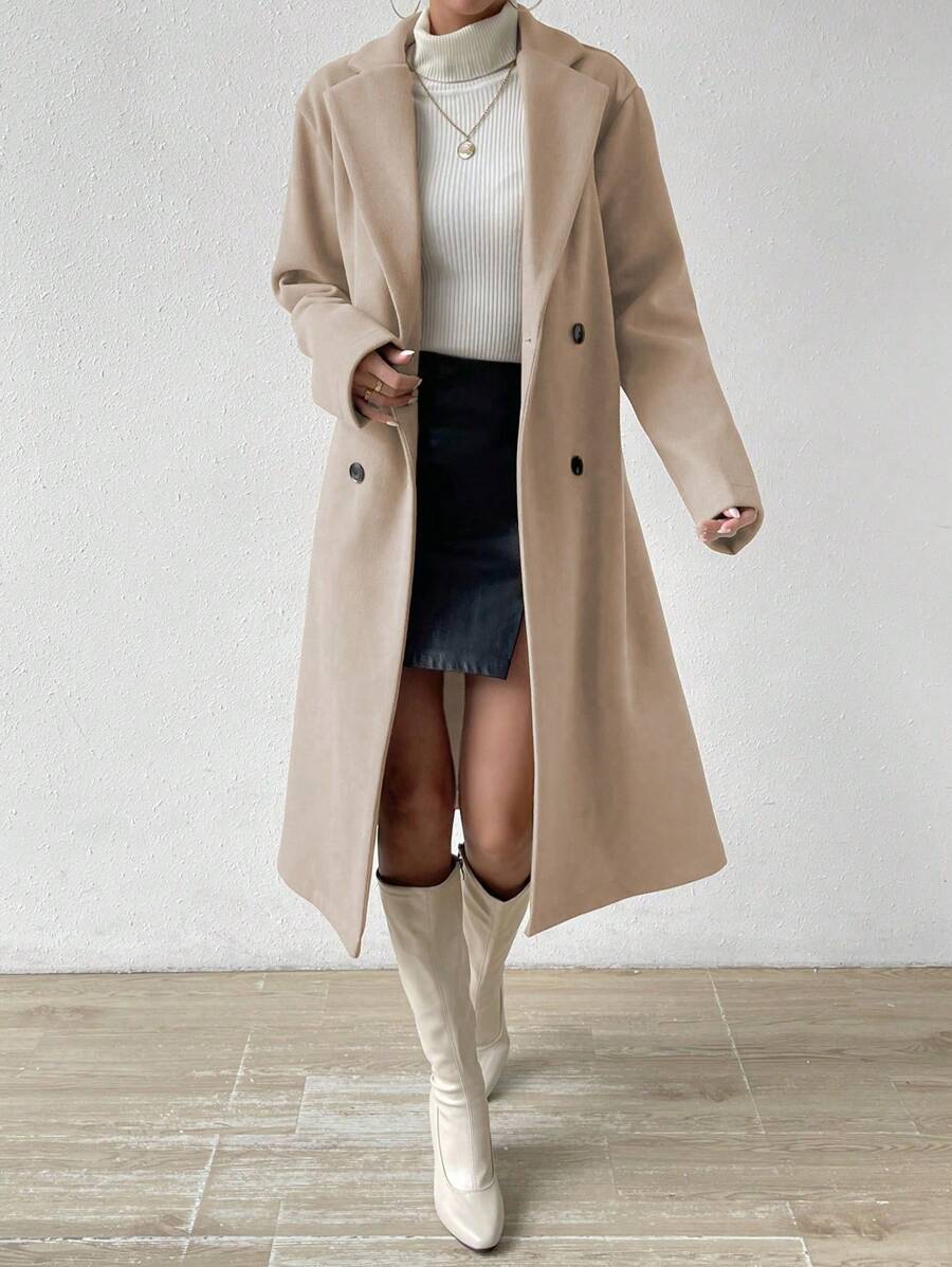 Long Double-Breasted Overcoat