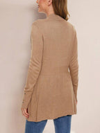 Longline Shawl Collar Cardigan with Button Cuffs