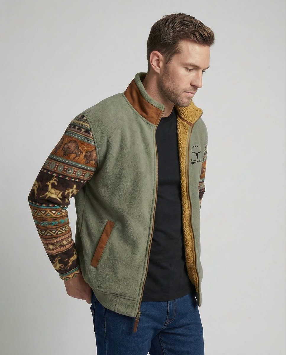 Jethro Western Sherpa-Collar Fleece Jacket - image 8