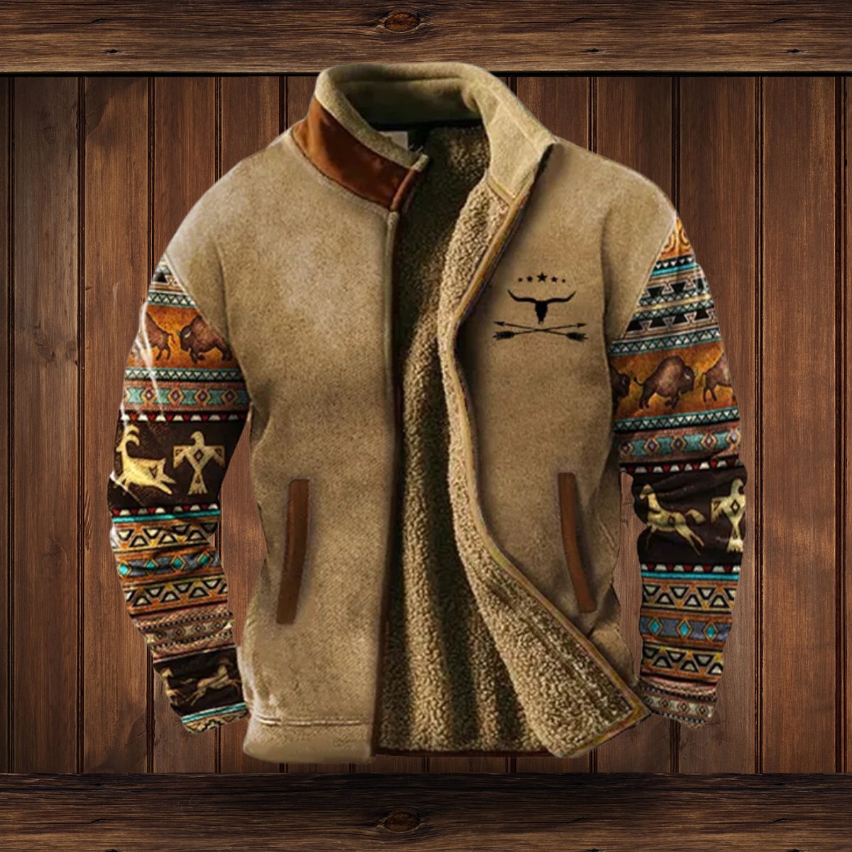 Jethro Western Sherpa-Collar Fleece Jacket - image 1