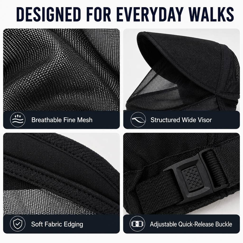 Breathable Anti-Scavenging Dog Muzzle for Walks - Mesh Hood Helps Block Food Scraps & Trash