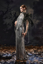 Metallic Chain Maxi Dress
