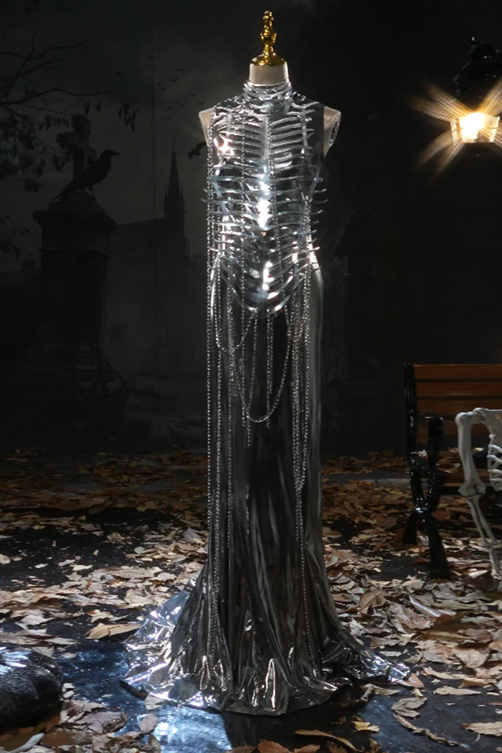 Metallic Chain Maxi Dress