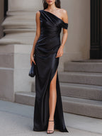 One-Shoulder Asymmetric Maxi Dress