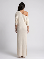 One-Shoulder Textured Maxi Dress
