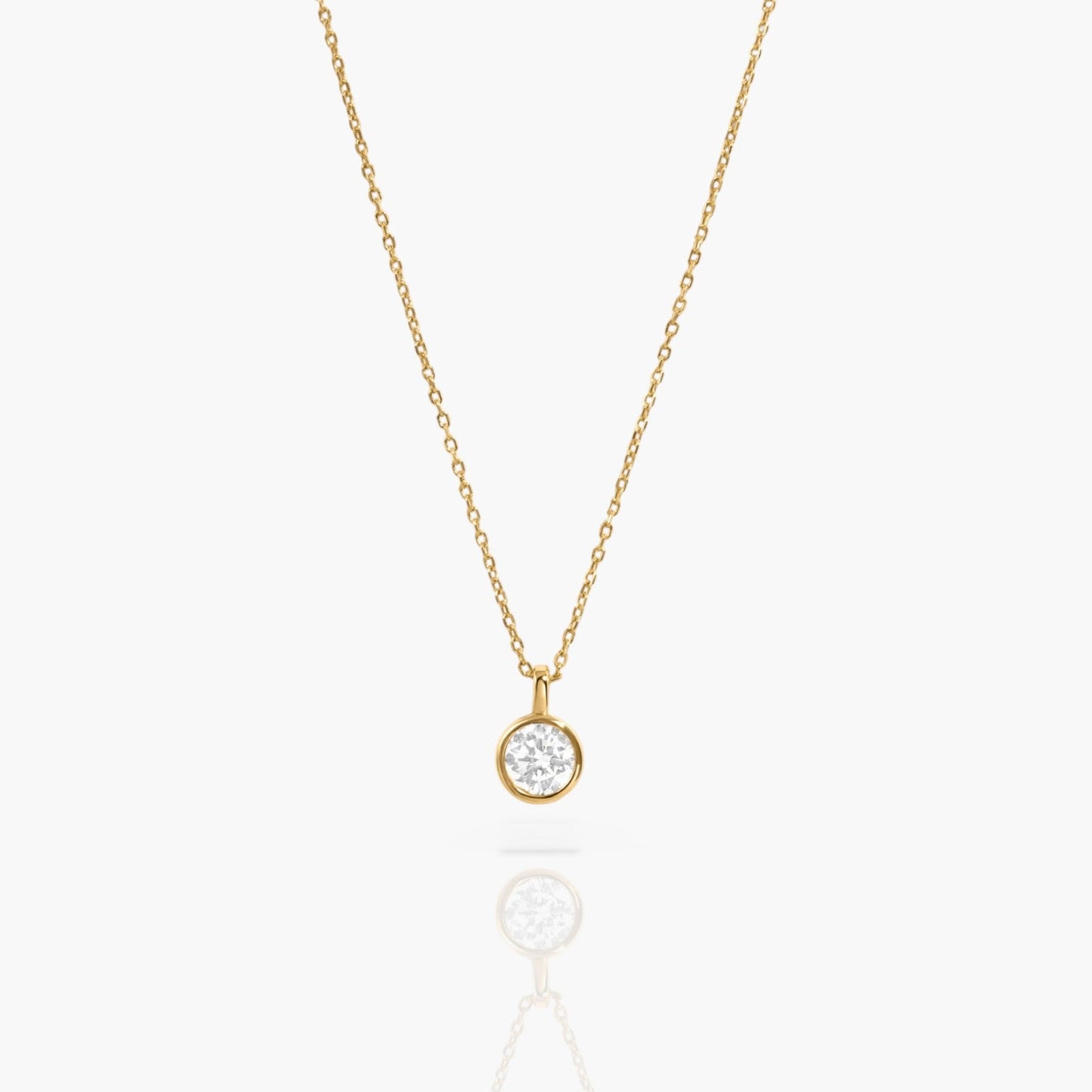 Dainty Round Bezel Pendant Necklace