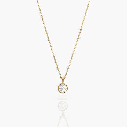 Dainty Round Bezel Pendant Necklace