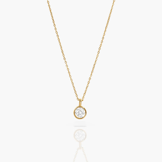 Dainty Round Bezel Pendant Necklace