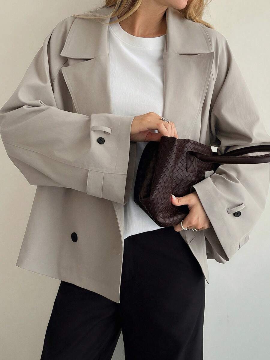 Oversized Double Breasted Wide Lapel Jacket