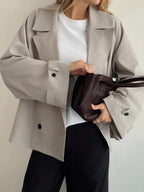 Oversized Double Breasted Wide Lapel Jacket