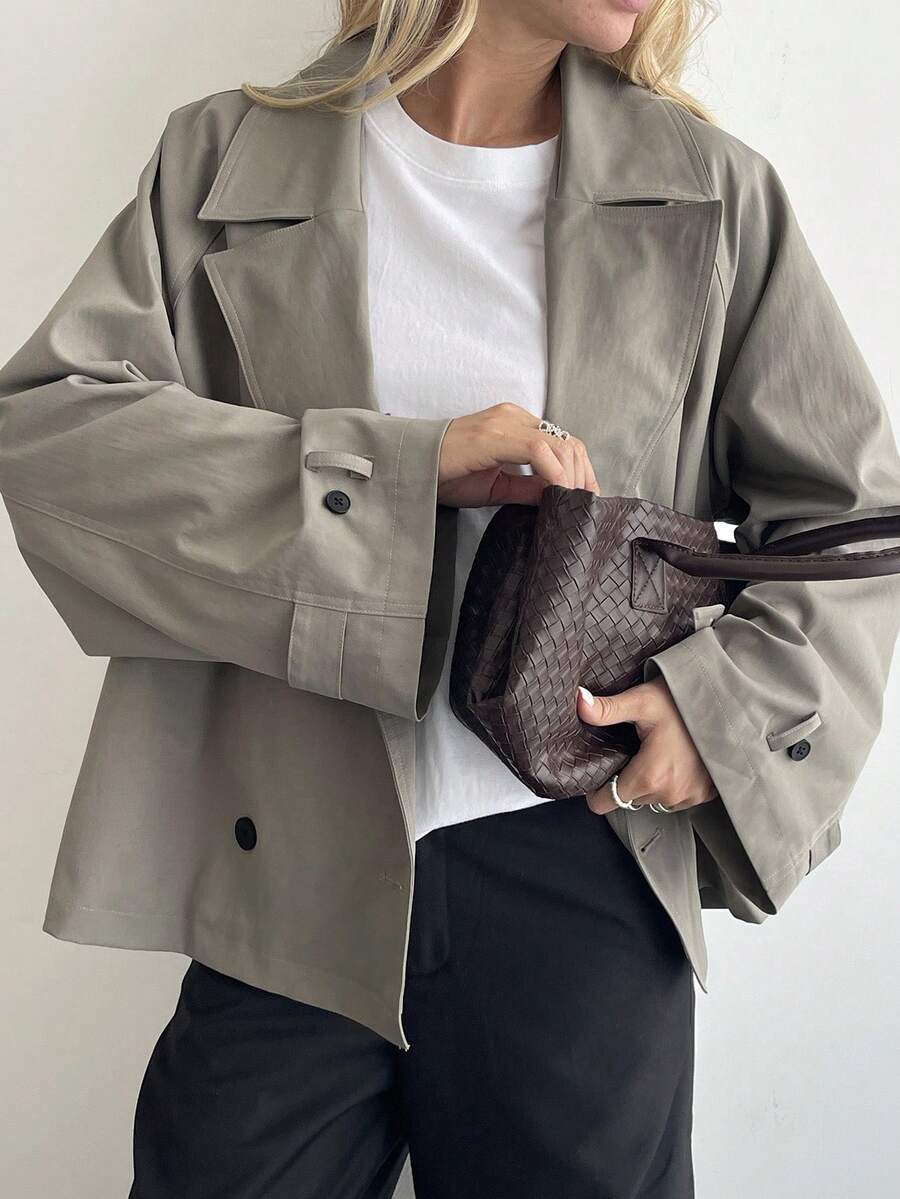 Oversized Double Breasted Wide Lapel Jacket