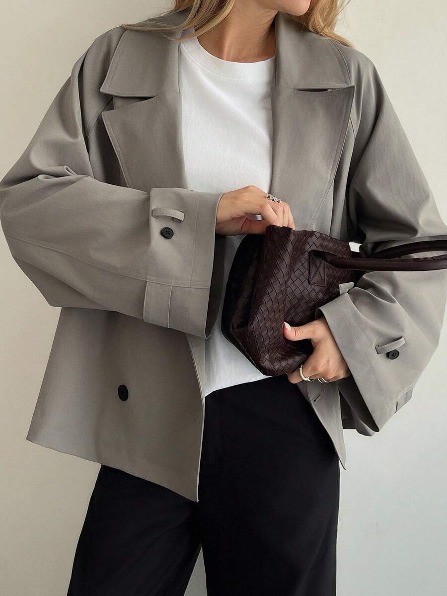 Oversized Double Breasted Wide Lapel Jacket