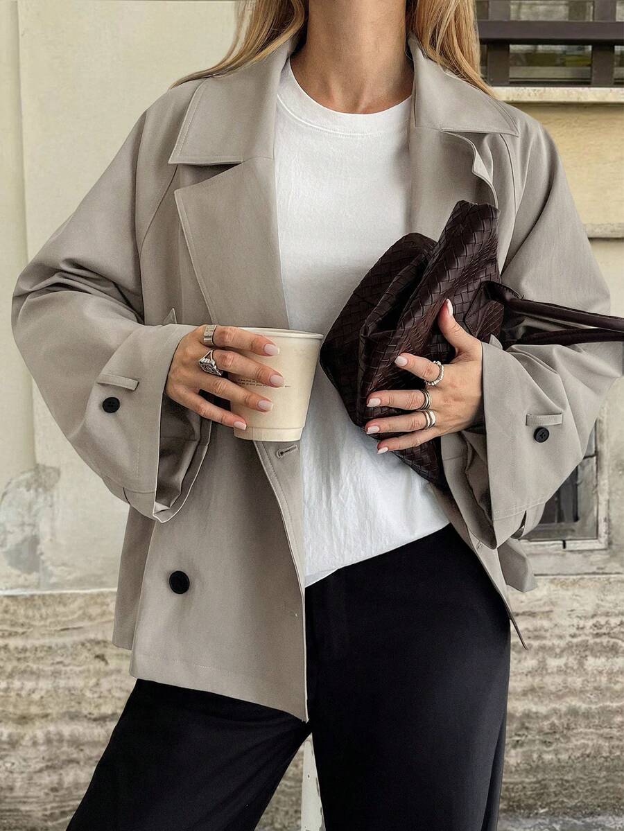 Oversized Double Breasted Wide Lapel Jacket