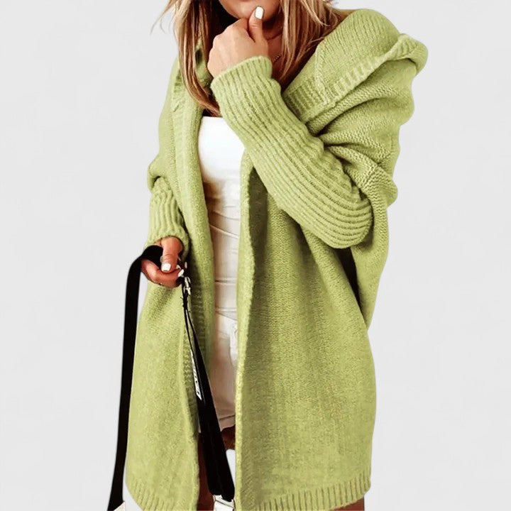 Oversized Hooded Longline Open Front Cardigan