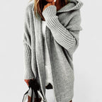 Oversized Hooded Longline Open Front Cardigan