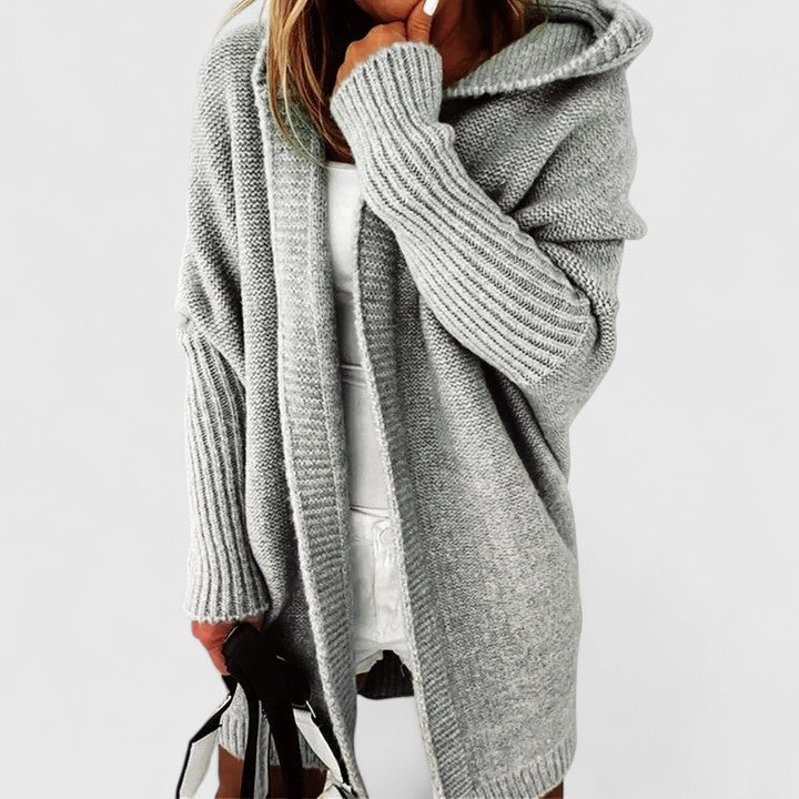 Oversized Hooded Longline Open Front Cardigan