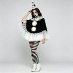 Pierrot Clown Cloak Costume Set