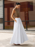 Pleated Maxi Skirt with Pockets