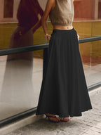 Pleated Maxi Skirt with Pockets