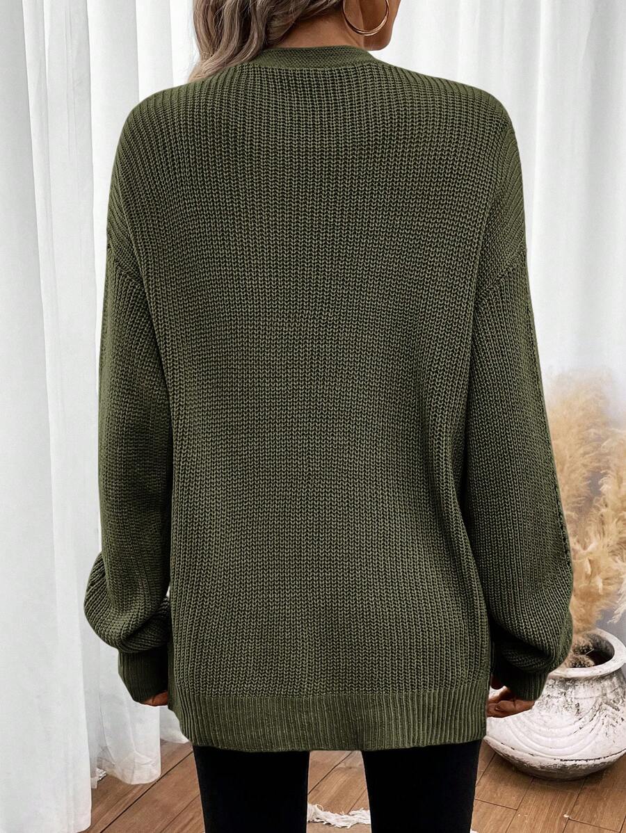 Pointelle Open Front Cardigan