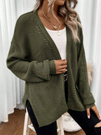 Pointelle Open Front Cardigan