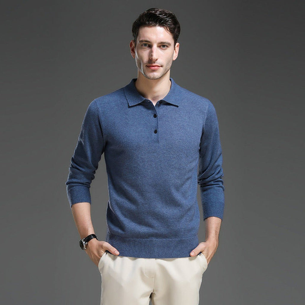 Cornelius Cashmere-Touch Polo Sweater - image 10