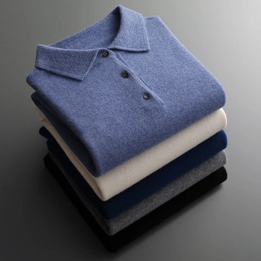 Cornelius Cashmere-Touch Polo Sweater - image 11