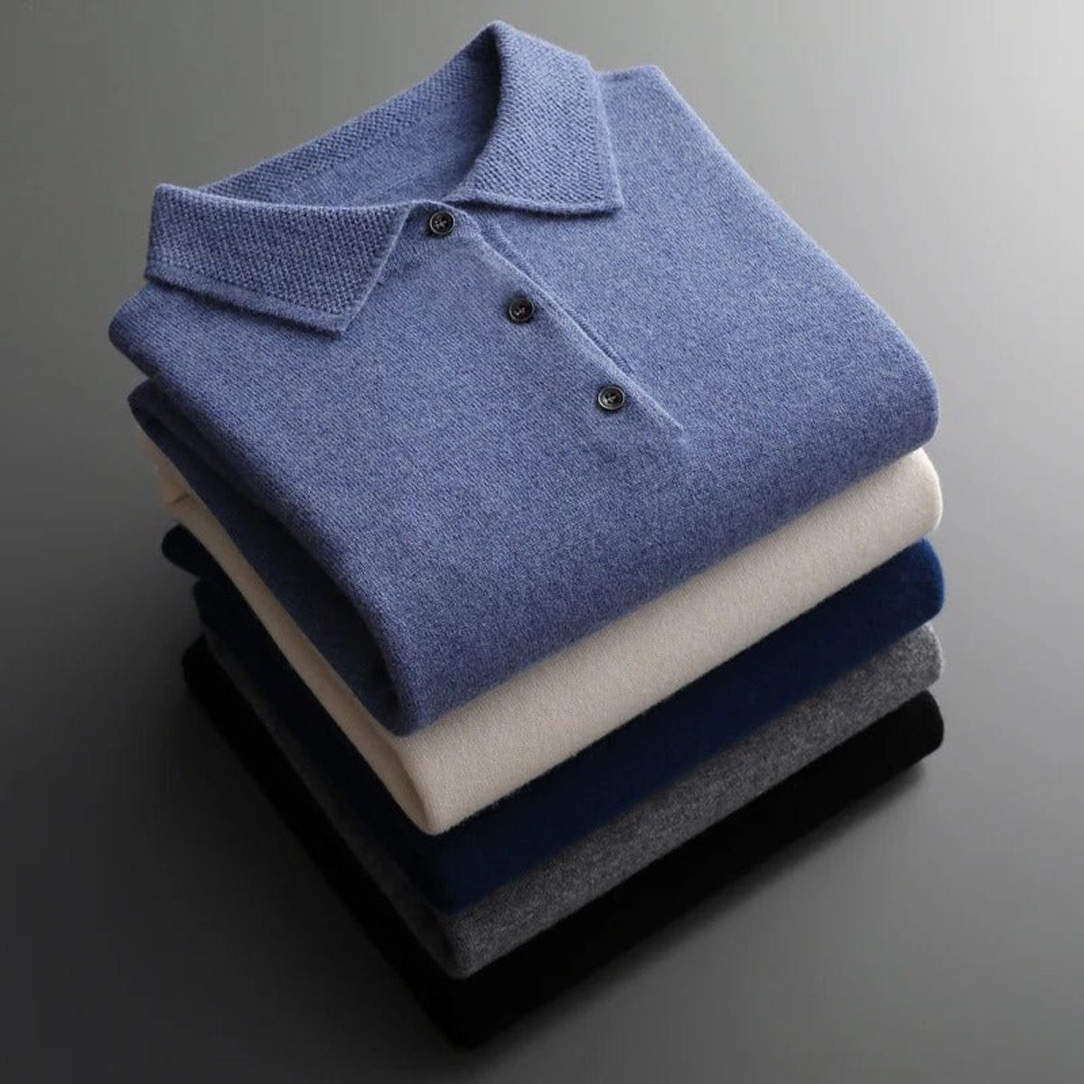 Cornelius Cashmere-Touch Polo Sweater - image 11