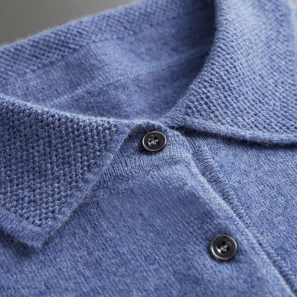 Cornelius Cashmere-Touch Polo Sweater - image 14