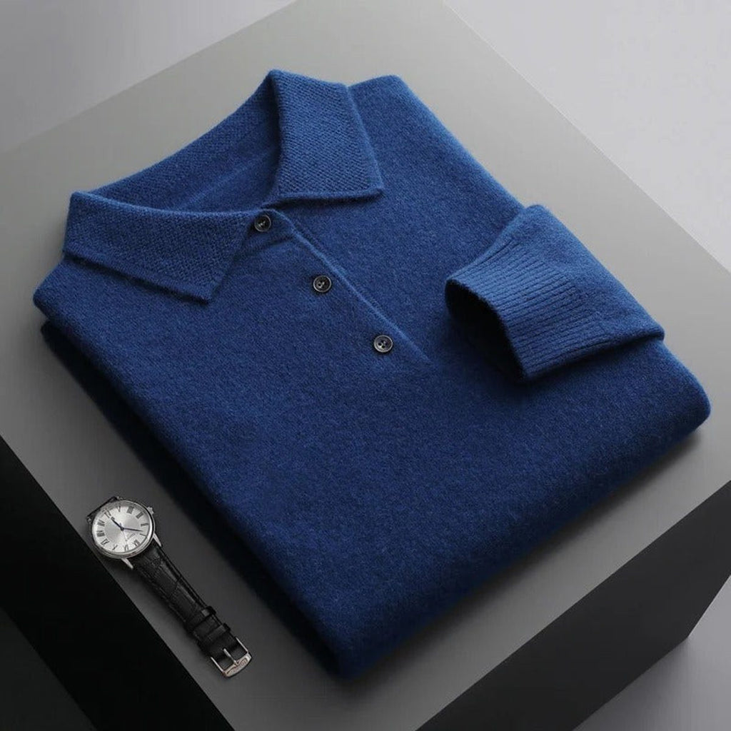 Cornelius Cashmere-Touch Polo Sweater - image 3