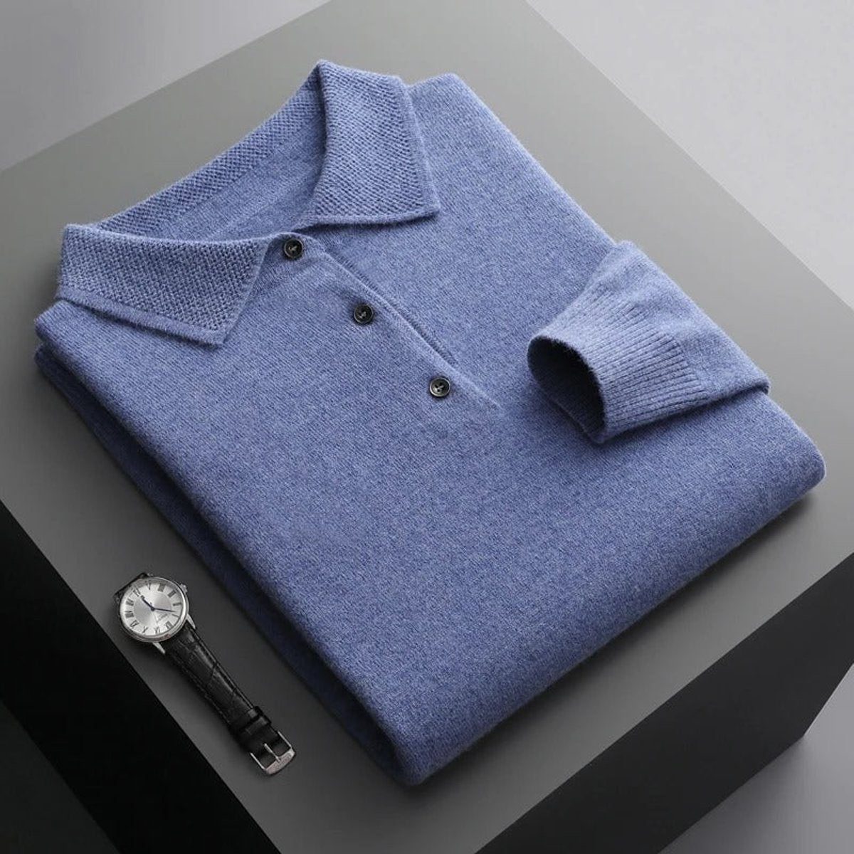 Cornelius Cashmere-Touch Polo Sweater - image 2