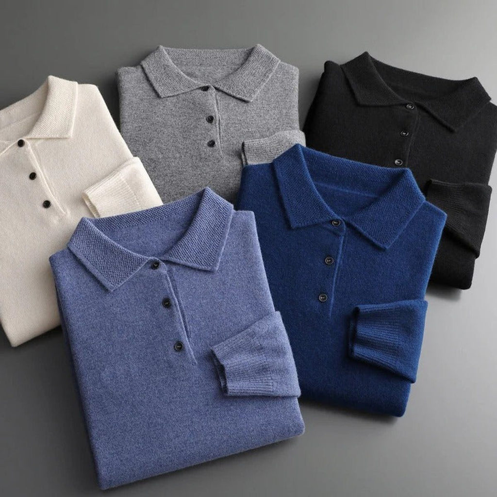Cornelius Cashmere-Touch Polo Sweater - image 6