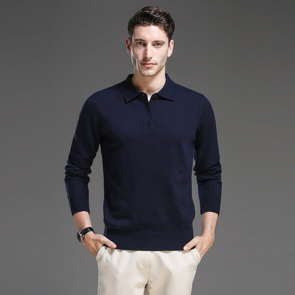 Cornelius Cashmere-Touch Polo Sweater - image 8