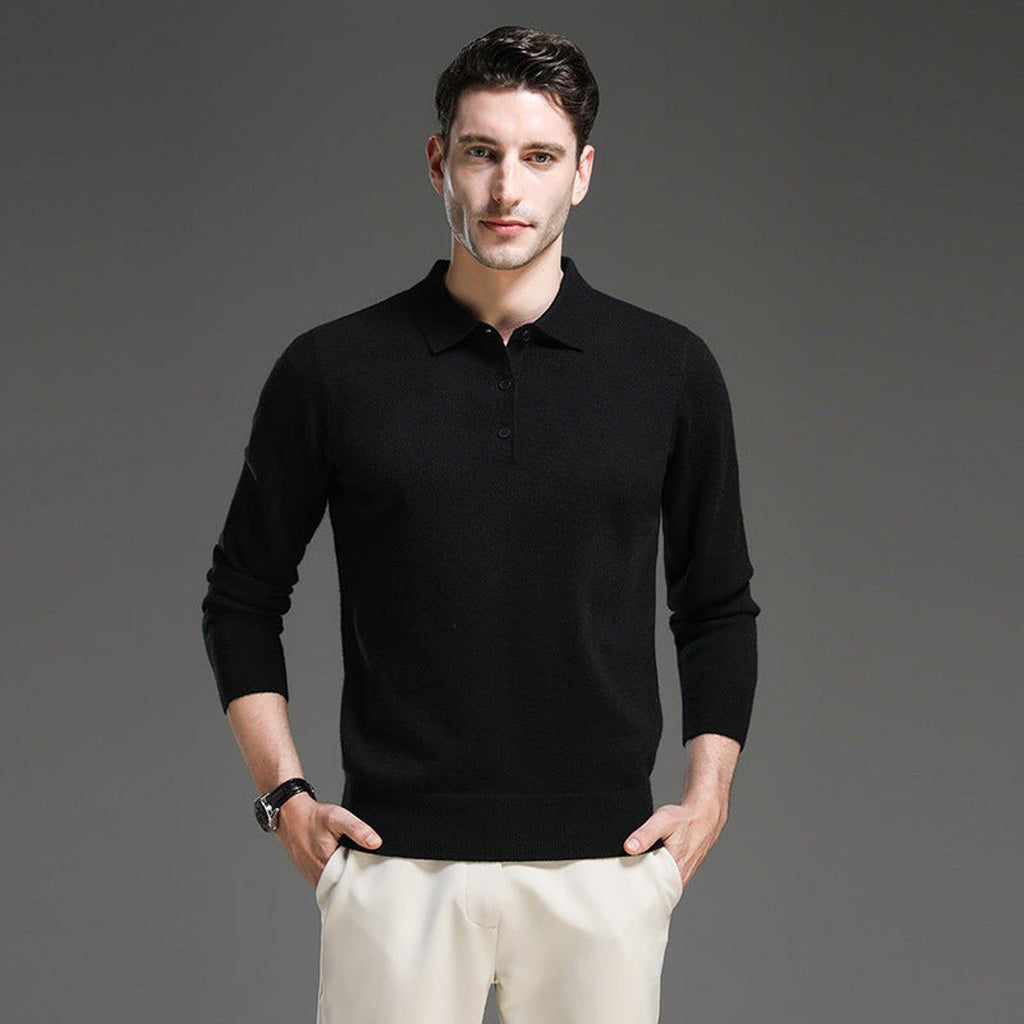 Cornelius Cashmere-Touch Polo Sweater - image 9