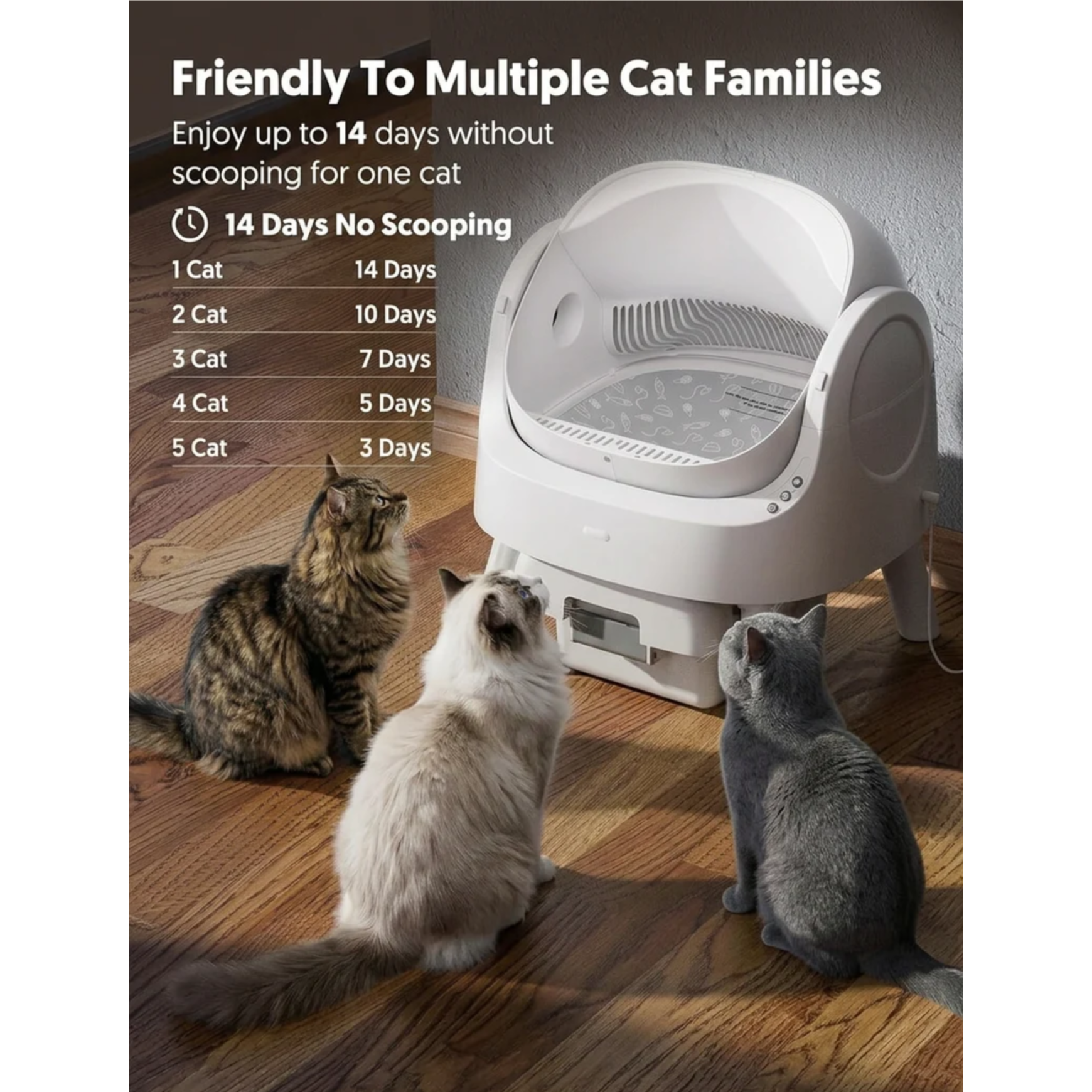 Self-Cleaning Litter Box for Cats – Automatic Cat Litter Box with App Control, Odor Control, Safety Sensors & Large Capacity