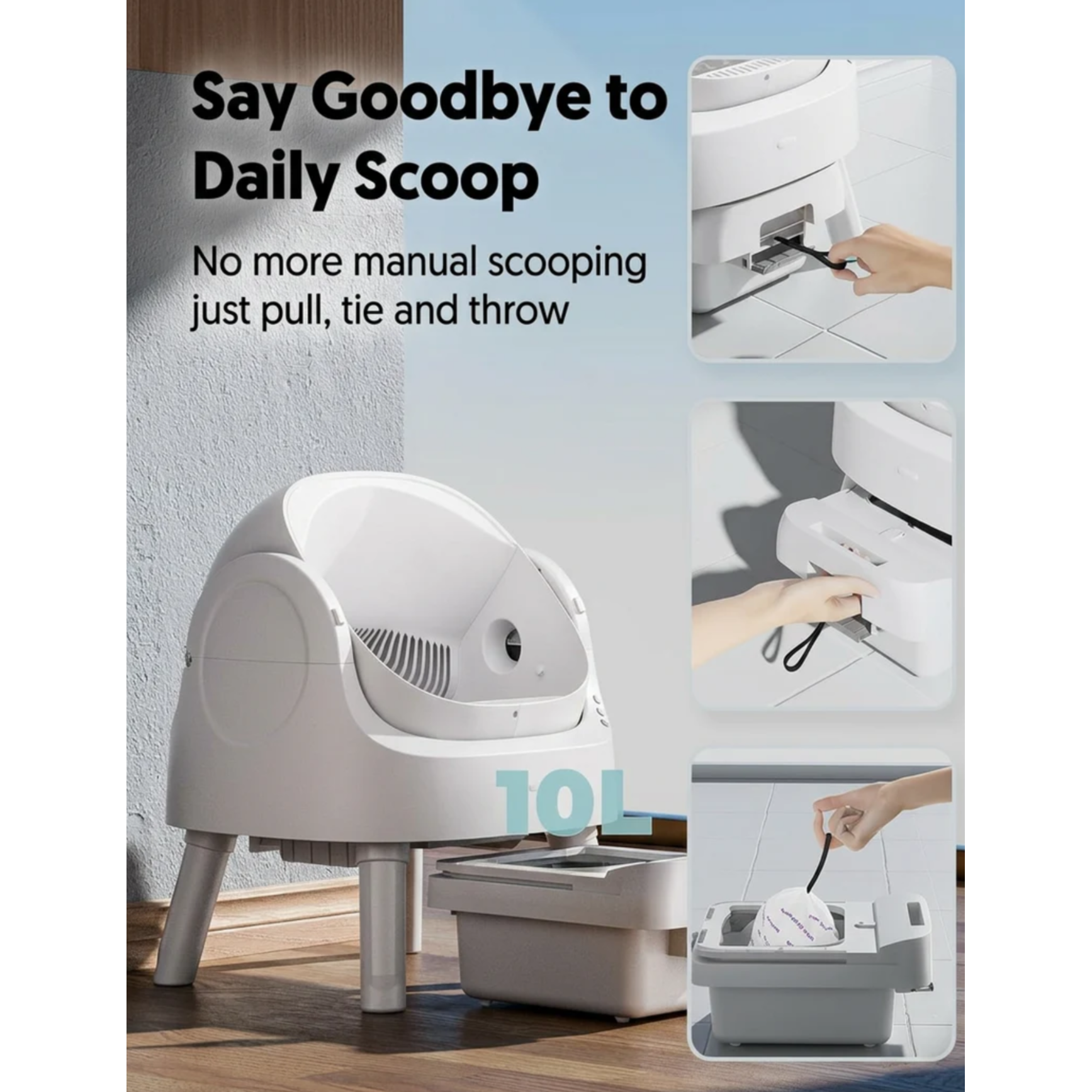Self-Cleaning Litter Box for Cats – Automatic Cat Litter Box with App Control, Odor Control, Safety Sensors & Large Capacity