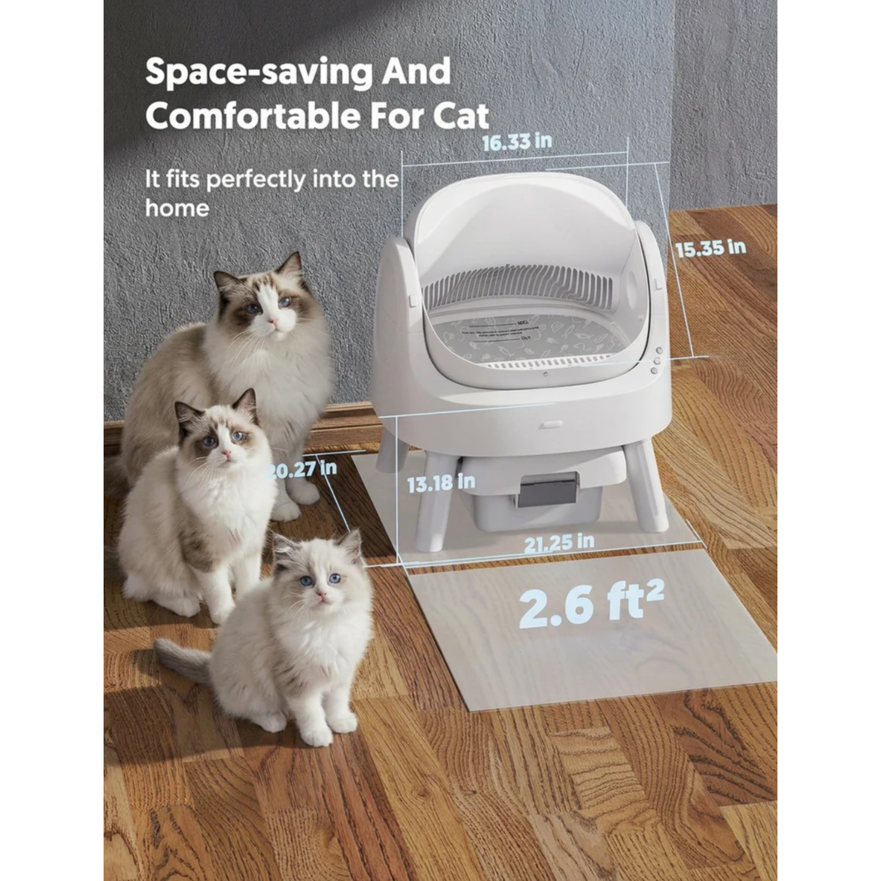 Self-Cleaning Litter Box for Cats – Automatic Cat Litter Box with App Control, Odor Control, Safety Sensors & Large Capacity