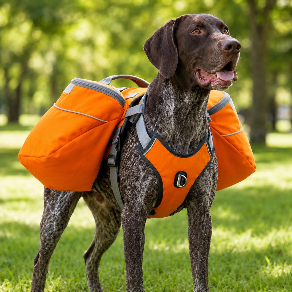 Dog Saddlebag Backpack Harness for Hiking & Camping - Hands-Free Storage for Water, Treats & Trail Essentials